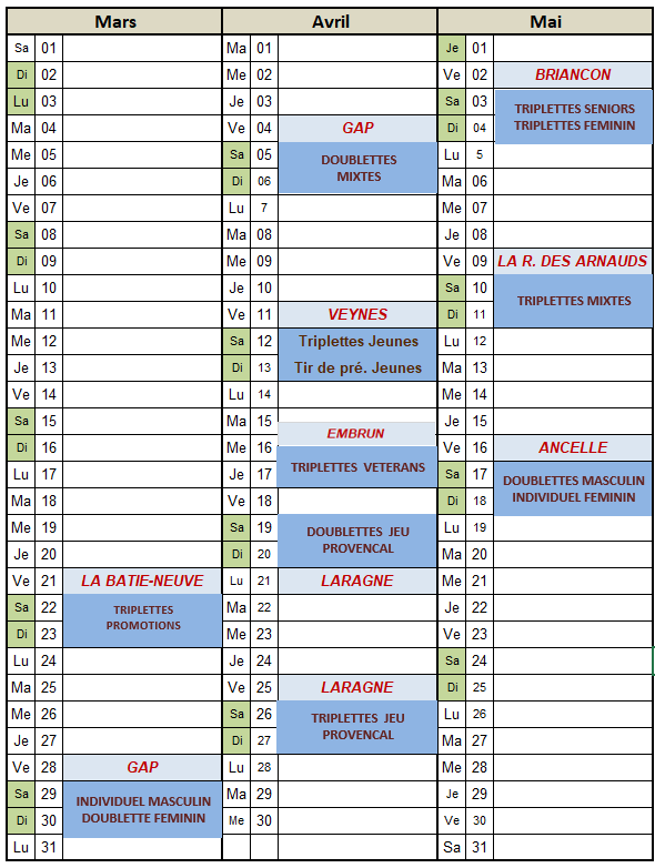 Calendrier